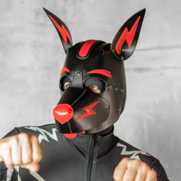 X3 Pup Hood - Black/Red
