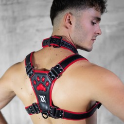 PUX Collar 4cm black/red -...