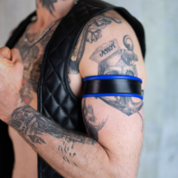Leather Armband with BLUE...